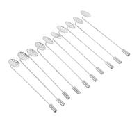 LALADEFIEE 10 Pezzi Spilla in Rame Argento, Spilla Creativa alla Moda, Può essere Cucita o Incollata, Accessorio per Abbigliamento e Fai da Te