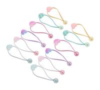 LALADEFIEE 12 Pezzi 12 Elastici per Chioma da Bambina Perline a Forma di Cuore, Set da 12 Pezzi Multicolore, Alta Elasticità e Tenuta Delicata per Uso Quotidiano, Scuola e Sport