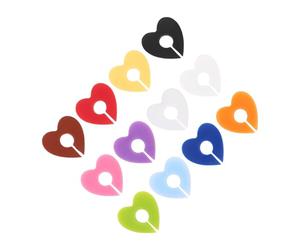 LALADEFIEE 12 Pezzi Segnabicchieri a Cuore in Silicone per Bevande, Rossi | Facile Riconoscimento, Uso Domestico e Feste, Tema San Valentino