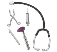 LALADEFIEE 12 Strumenti da Dottore in Miniatura per Casa delle Bambole, Mini Stetoscopio, Siringa e Accessori Medici Simulati, Kit 5 Pezzi per Micro Scenari e Hobby Fai da Te