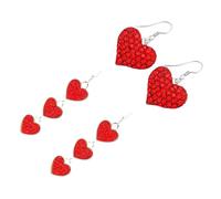 LALADEFIEE 2 Paia Orecchini a Cuore da Donna in Lega Gocce Pendenti, Orecchini a Bottone per Feste e Regali di San per Fidanzate, Mogli e Amiche, Decorazioni Gioielli Comode e Resistenti