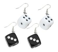 LALADEFIEE 2 paia Orecchini Pendenti Donna Dado Punk Leggerissimi con Charm a Forma di Poliedro per Orecchie Forate Design Artigianale Comodo e Resistente per Feste e Regali