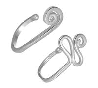 LALADEFIEE 2 Pezzi Clip Anelli Naso Forma U in Lega Lucida Finti Piercing Nasali Punk Stilosi per Donna Design Serpente e Lumaca Elegante