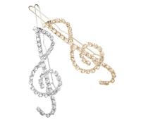 LALADEFIEE 2 Pezzi Clip per Chioma Donna Nota Musicale in Metallo e Strass Facili da Fissare e Resistenti Accessori Chioma Eleganti per Spessi e Occasioni Natalizie