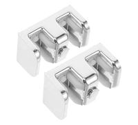 LALADEFIEE 2 Pezzi Guida Inferiore per Porta Doccia Scorrevole, Blocco Antiurto in Plastica, Forma Montagna, Argento, 4,80x3,00x2,40cm, Foro Vite 4mm, per Bagno, Ricambio