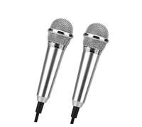 LALADEFIEE 2 Pezzi Mini Microfono per Cellulare K Song Jack 3,5 Mm, Microfono da Bar Karaoke Compatto e Leggero per Registrazione Vocale e Comunicazione Pc, Adatto Smartphone e Stili multipli