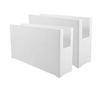 LALADEFIEE 2 Pezzi Scatola Organizer da Scrivania Bianco in Plastico | Organizza Libri e Fascicoli, Riutilizzabile, per Camere Scolastiche e Scaffali Ufficio