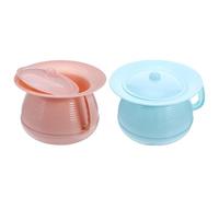 LALADEFIEE 2 pezzi Vasino Portatile per Adulti con Coperchio Ermetico Urinal da Camera in Design Ergonomico e Facile Pulizia per Uso Notturno e Anziani Blu e Rosa