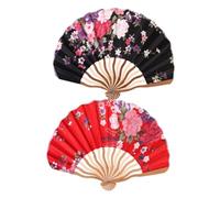 LALADEFIEE 2 Pezzi Ventaglio Pieghevole Giapponese e Nero Piccolo per Ventaglio Portatile Creativo e Unico Decorazione e Pratica