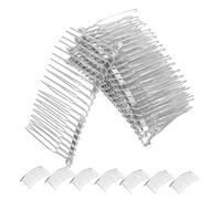 LALADEFIEE 20 Pezzi Pettini Laterali in Filo Metallico Argentato per Velo da Sposa Fermagli per Acconciature Raccolte Accessori per Chioma Fai da Te per Donne e Ragazze Design Resistente