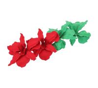 LALADEFIEE 2paia Orecchini Forma di Fiore Grande Pendenti per Donna Smalto Verde Rossi Orecchini Bottone Fiori Ornamenti Floreali per Orecchie