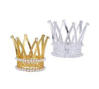 LALADEFIEE 2pezzi Decorazioni Per Torte Compleanno Da Corone Perla Per Feste Matrimonio e Shower Chic e Resistente Accessori Per Torte Per Momenti Indimenticabili