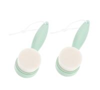 LALADEFIEE 2pezzi Spazzole Per Lavaggio Viso Con Manico Lungo Spazzola Esfoliante Per Pulizia Facciale e Rimozione Makeup Di Bellezza Per Pelli Sensibili Confezione