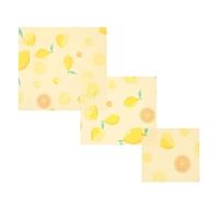 LALADEFIEE 3 Pezzi Panno Cerato Riutilizzabile per Alimenti, Giallo, Fresco | Cotone Organico Cera d Api, Resina di Pino e Jojoba, per Panini, Frutta e Frigorifero
