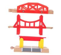 LALADEFIEE 3 pezzi Ponti Sospesi in Legno per Binari Ferroviari Espandibili Accessori Sicuri e Lisci per Giochi di Costruzione Treni Compatibili con Piste Legno per Ragazzi e Ragazze