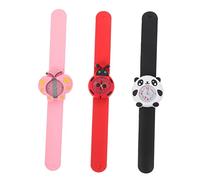 LALADEFIEE 3pezzi Orologio Polso Per Ragazzo Cartoni Animati Arabi Chiari Cinturino in Silicone Sicuro Resistente e Confortevole