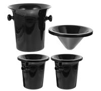 LALADEFIEE 3pezzi Secchiello Sputacchiera Vino Nero Design Occidentale Semplice Secchiello Ghiaccio Portatile per Degustazione e Bar Uso Igienico e Versatile per Eventi e Locali