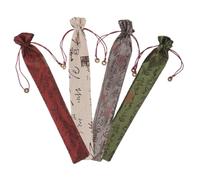 LALADEFIEE 4 Pezzi Borsa Ventaglio in Seta con Motivi Cinesi Custodia Portatile Antistrappo per Ventagli Manici in Colori Misti Rosso Grigio Verde Elegante Sacchetto Protettivo per Ventaglio