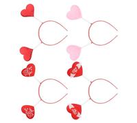LALADEFIEE 4 Pezzi Fasce per Capelli Cuore Passione per la Festa degli Innamorati Accessori Romantici e Divertenti per Ragazze Cerchietti Resistenti e Colorati per Costume
