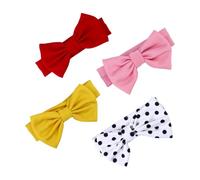 LALADEFIEE 4 Pezzi Fascia per Chioma Neonata Fiocco Morbido, Design Regolabile e Confortevole per Bambina e Neonata, Accessorio per Ogni Occasione Colore Casuale