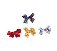 LALADEFIEE 4 Pezzi Fermagli per Chioma Natalizi Fiocco e Paillettes Forcine da Festa Multicolore per Accessori Decorativi per Abbigliamento e Occasioni Festive