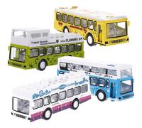 LALADEFIEE 4 pezzi Funzione Pull-back per Modellini di Autobus Urbano Resistenti e Educativi per Sviluppo Coordinazione Mano-occhio