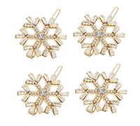 LALADEFIEE 4 Pz Fermagli Per Natalizi Accessori Per Natalizi Forcine Fiocco Di Neve Mollette Per a Fiocco Di Neve Accessori Natalizi Per Donna Natale Bobby Golden Lega