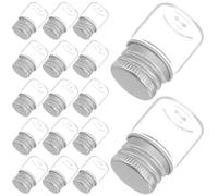 LALADEFIEE 48 Mini Bottiglie di Vetro da 5 Ml con Coperchio in Alluminio Fiale Ermetiche Trasparenti per Oli Essenziali e Campioni di Profumo Contenitori da Viaggio Riutilizzabili per