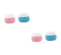 LALADEFIEE 4pezzi Contenitori Da Viaggio Silicone Di Bottiglie Per Crema Ricaricabili Blu e Rosa Per Cosmetici e Accessori Da Viaggio