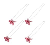 LALADEFIEE 4pezzi Fermaglio Per Sposa Con Decorazione Farfalla e Strass Per Accessori Da Sposa e Occasioni Speciali Elegante e Versatile Per Stili Retro e Moderni