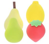 LALADEFIEE 4pezzi Spugne Per Make-up Forma Creativa Utensili Cosmetici Per Fondotinta e Cipria Spugnette Per Applicazione Umida e Asciutta Per Bellezza Con Forme Di Frutta Avocado Fragola
