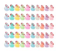 LALADEFIEE 50 Mini Resin Ducks Figurines Glow in The Dark Christmas Micro Landscape Ornaments For Dollhouse Garden Fairy Scene Decor Accessories