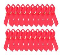 LALADEFIEE 50 Pezzi Spilla Nastro Rimovibile per Aids Nastro Rosso per Raccolta Fondi per Sensibilizzazione Accessori per Prevenzione Aids