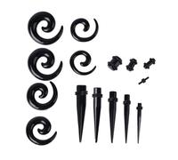 LALADEFIEE 54 Pezzi Dilatatori Colorati per Orecchie in Acrilico Set di Orecchini a Forma di Cono e Lumaca Superficie Liscia Strumenti per Espansione Accessori per Piercing e Regali