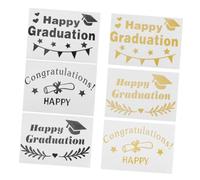 LALADEFIEE 6 Adesivi Autoadesivi per Palloncini Trasparenti Lettere per Decorazioni Laurea Set da 6 Pezzi per Feste di Laurea Asili e Cerimonie Resistenti e Facili da Applicare