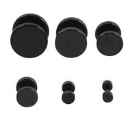 LALADEFIEE 6 paia Orecchini Uomo Donna in Acciaio Inossidabile Nero Stile Punk Gauges Tondi Vari Diametri da Accessori Resistenti e Versatili per Look Ribelli