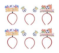 LALADEFIEE 6 pezzi 2026 fascia per capelli da gioco di calcio - fascia per capelli con pallone da calcio - per da per il giorno della partita, eventi sportivi, feste sportive, accessori per per