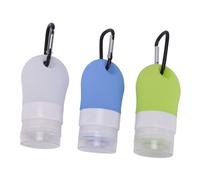 LALADEFIEE 6 pezzi Bottigliette da Viaggio in Silicone Bottiglie Portatili Ricaricabili per Cosmetici con Moschettone Compatte e Resistenti per Bagagli e Borse Tracolla