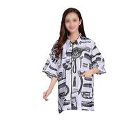 LALADEFIEE Abbigliamento per Parrucchieri Uniforme Bianco Xl Smock Traspirante e Confortevole con Chiusura con Zip per Coloristi e Lavoratori Salone