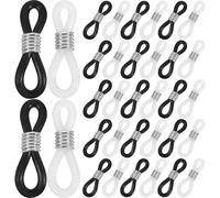 LALADEFIEE Accessori Antiscivolo per Catene Occhiali in Silicone, 100 Pezzi Connettori e Punte Regolabili, per Occhiali da Sole e Vista Uomo e Donna