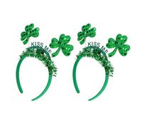 LALADEFIEE Accessori per Chioma da Festa 2 Pezzi Cerchietti Verdi, Copricapo Trifoglio per San Patrizio e Addio al Nubilato