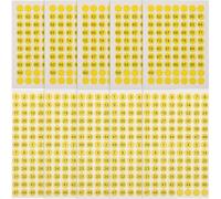 LALADEFIEE Adesivi Numerici Tondi in Materiale Coated, 10 Fogli con 120 Etichette Gialle, Leggeri e Facili da Applicare, per Organizzazione di Armadietti e Porte in Laboratorio e Ufficio