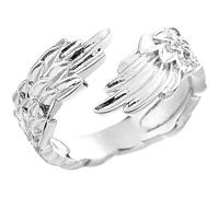 LALADEFIEE Anello Regolabile Decorazione Angelica in Lega Argento per Ragazza Adolescente, Design Estetico Unico e Comfort Ottimale