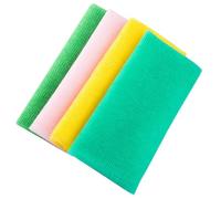 LALADEFIEE Asciugamano Esfoliante per Corpo in Nylon 4 Pezzi Bordi Rinforzati, Panno Doccia per Scrub e Massaggio, la Cura Quotidiana della Pelle Colore Casuale