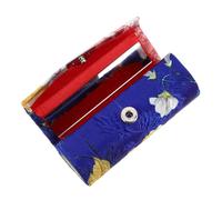 LALADEFIEE Astuccio Per Rossetto Con Ricamo Floreale Retrò Organizer Portatile Per Cosmetici Con Integrato Custodia Per Viaggio Blu