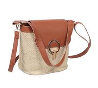 LALADEFIEE Borsa da Spiaggia in Paglia Intrecciata Donna Borsa Secchiello Tracolla Capiente per Phone e Cosmetici Leggera e Resistente per Viaggi Estivi e Passeggiate in Città