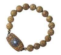 LALADEFIEE Bracciale Perline in Legno con Sei Parole di Saggezza, Accessorio Versatile Elegante alla Moda, per Donne e Momenti di Spiritualità