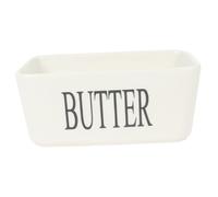 LALADEFIEE Burriera in Ceramica Rettangolare Bianca con Taglio e Conservazione Burro Contenitore Pratico per Cucina e Formaggi Design Elegante Facile da Pulire Adatta per Uso Domestico e