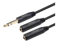 LALADEFIEE Cavo Audio Stereo Y Splitter Adapter 1 Maschio 2 Femmine, Rame Nero, Resistente All’olio, Schermato Emi/rfi, per Mixer e Tastiera, 3050-020