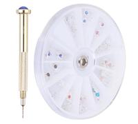 LALADEFIEE Ciondoli Pendenti per Nail Art e Gioielli per Unghie Set Trapano Manuale per Forare Unghie Artificiali e Naturali